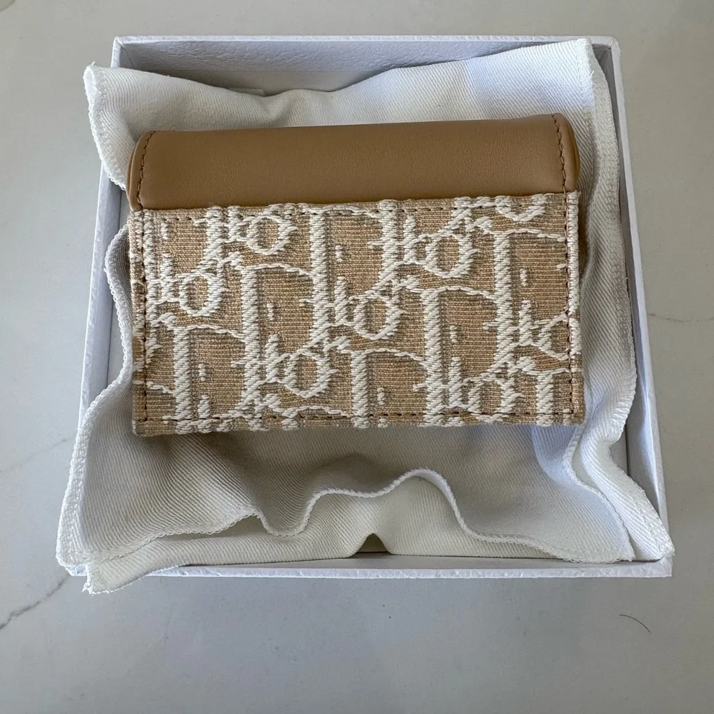 Dior Tan and Cream Saddle Card Wallet